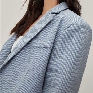 Wool Check Tailored Oversized Blazer